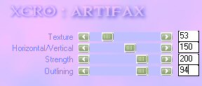 Artifax settings